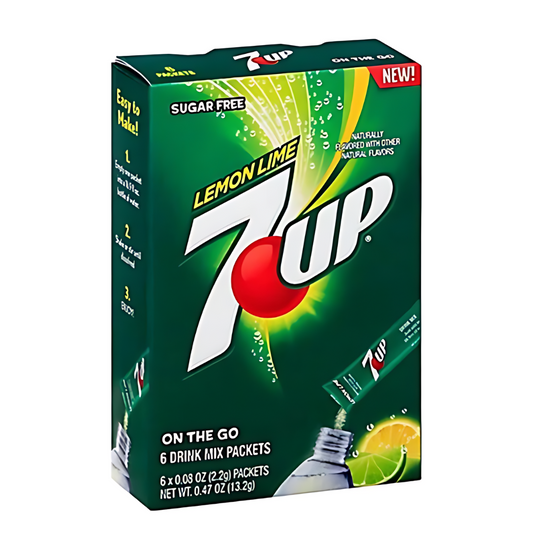 7UP Drink Mix – Lemon Lime Flavour (Zero Sugar, 6 Sachets) – USA Edition 13.2g