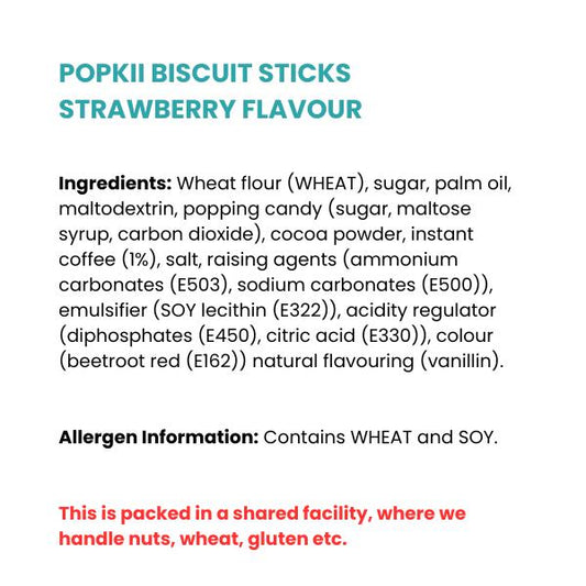 Popkii Strawberry Biscuit Sticks (40g)
