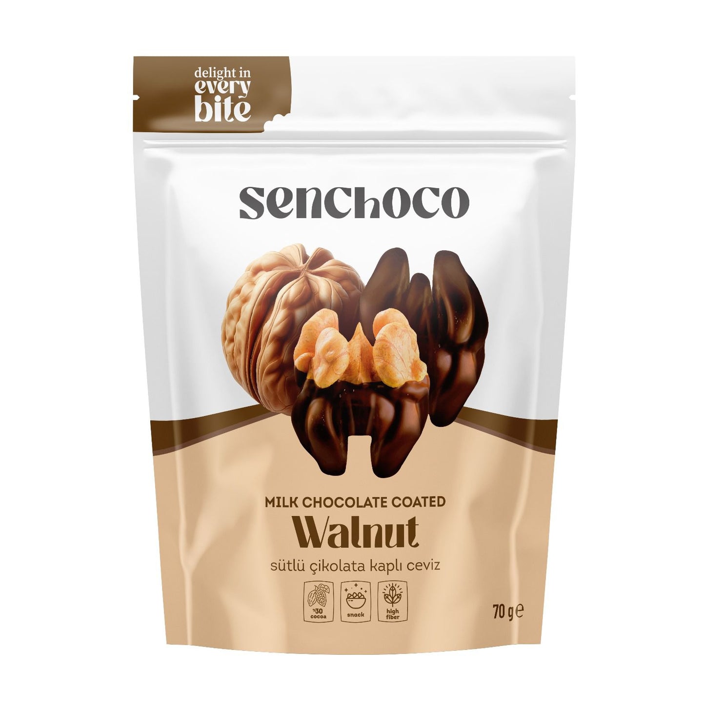 Milk Chocolate Coated Walnut