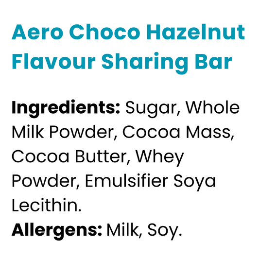 Aero Choco Hazelnut Flavour Sharing Bar 90g