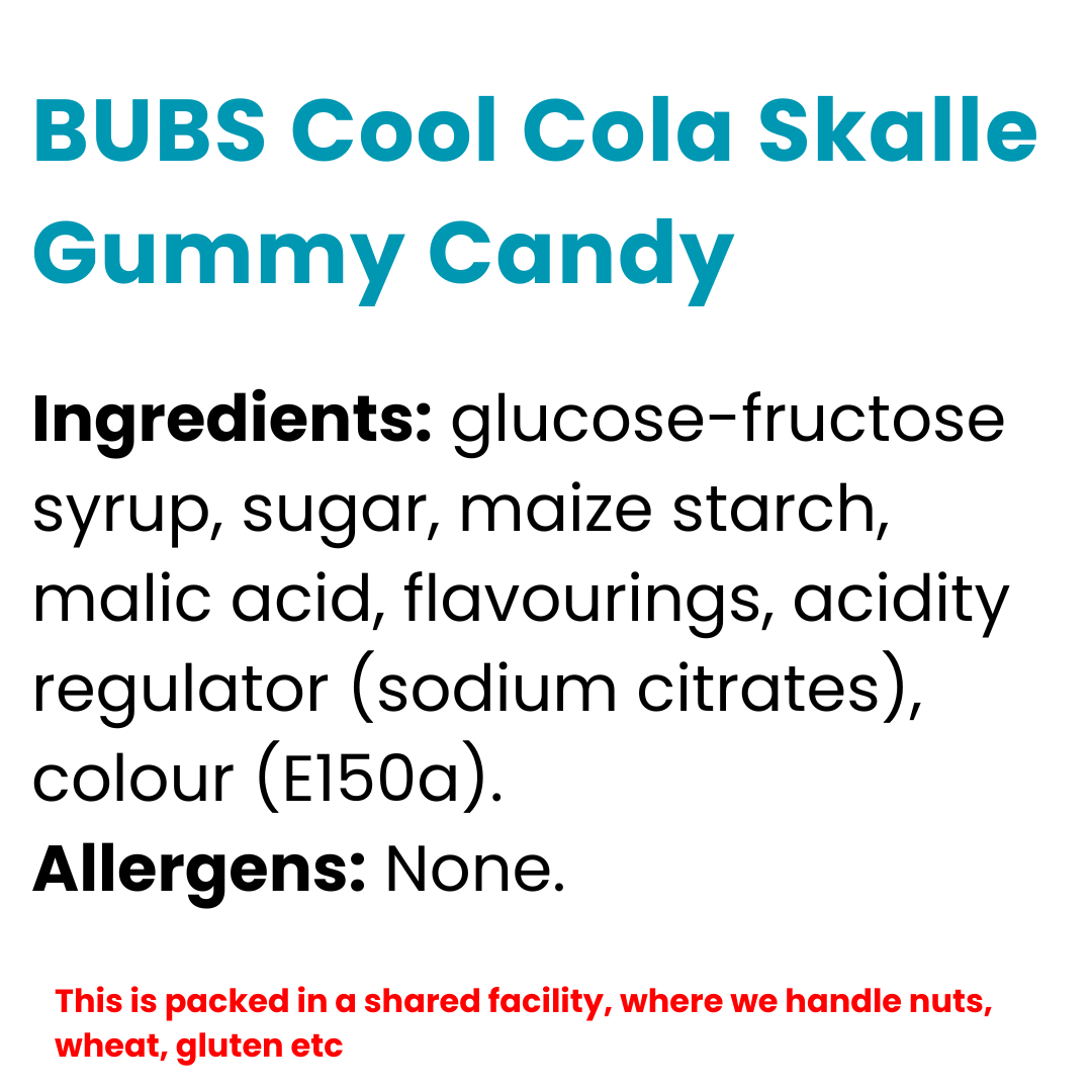BUBS Cool Cola Skalle Gummy Candy 90g