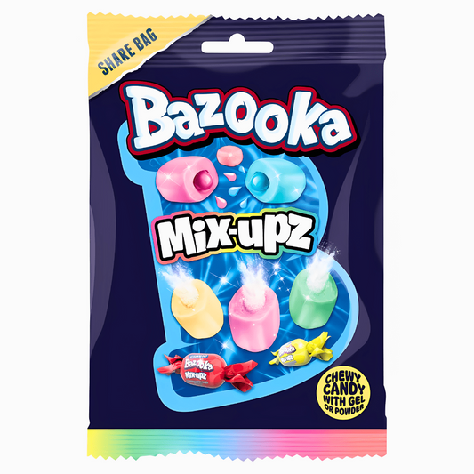 Bazooka Mix-Upz – Assorted Chewy & Sour Candy Share Bag (140g)