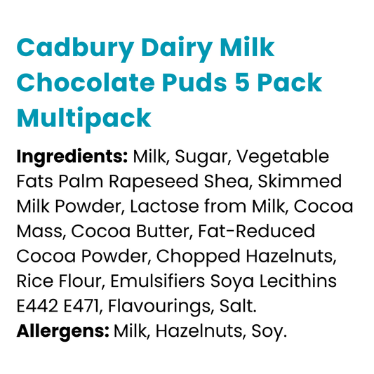 Cadbury Dairy Milk Chocolate Puds 5 Pack 175 g