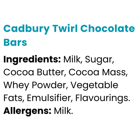 Cadbury Twirl Chocolate Bars x 43g x 48
