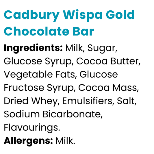 Cadbury Wispa Gold Chocolate Bar 47g x 48