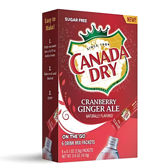 Canada Dry Cranberry Ginger Ale Drink Mix – Zero Sugar (6 Sachets, 16.8g)