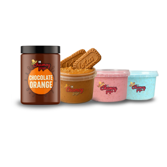 Chamoy Guys Chocolate Orange, Lotus Biscoff, Bubblegum & Cotton Candy Kunafa Spread Small Bundle
