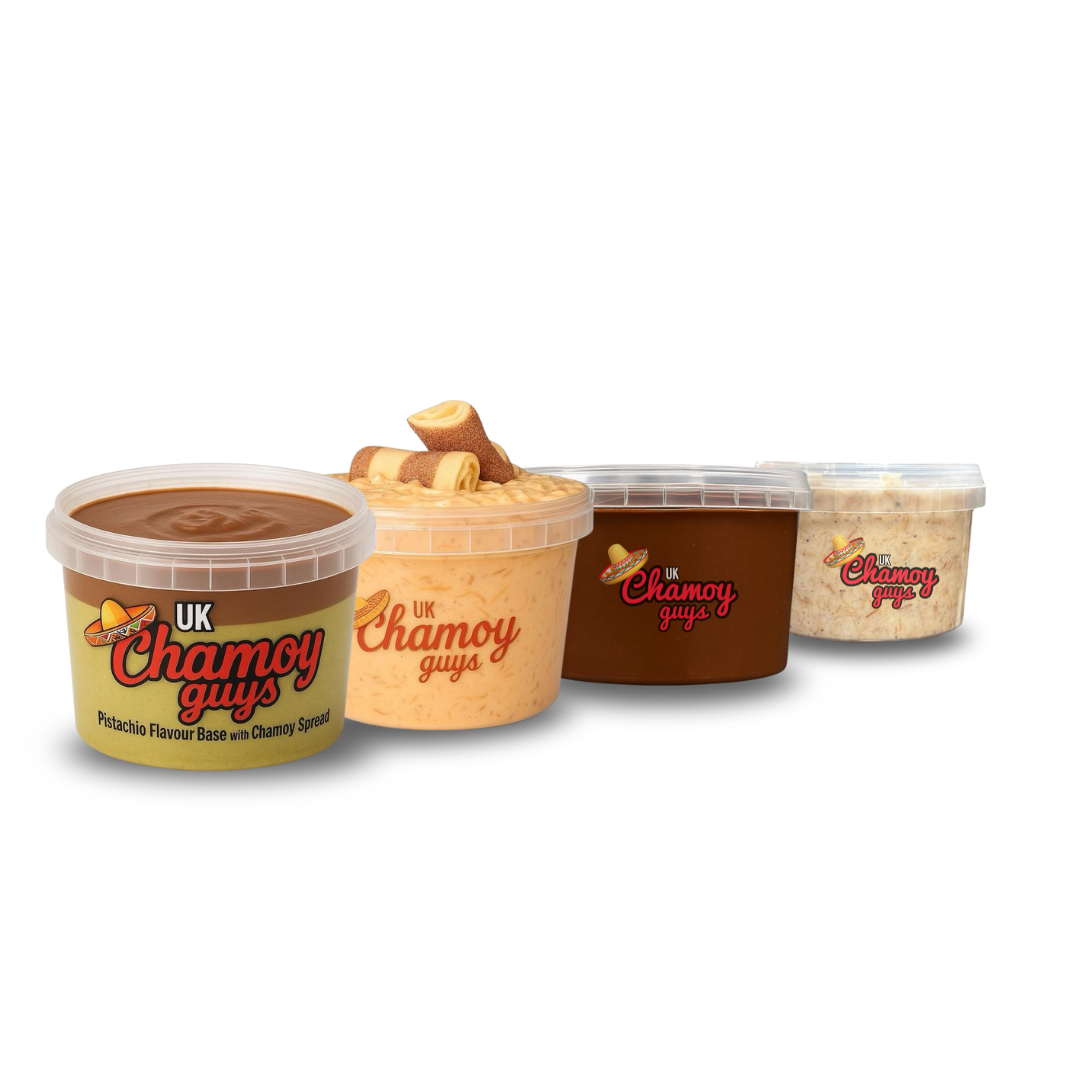 Chamoy Guys Dubai Chocolate Pistachio, Kinder Bueno, Milk Chocolate & Oreo Kunafa Spread Small Bundle