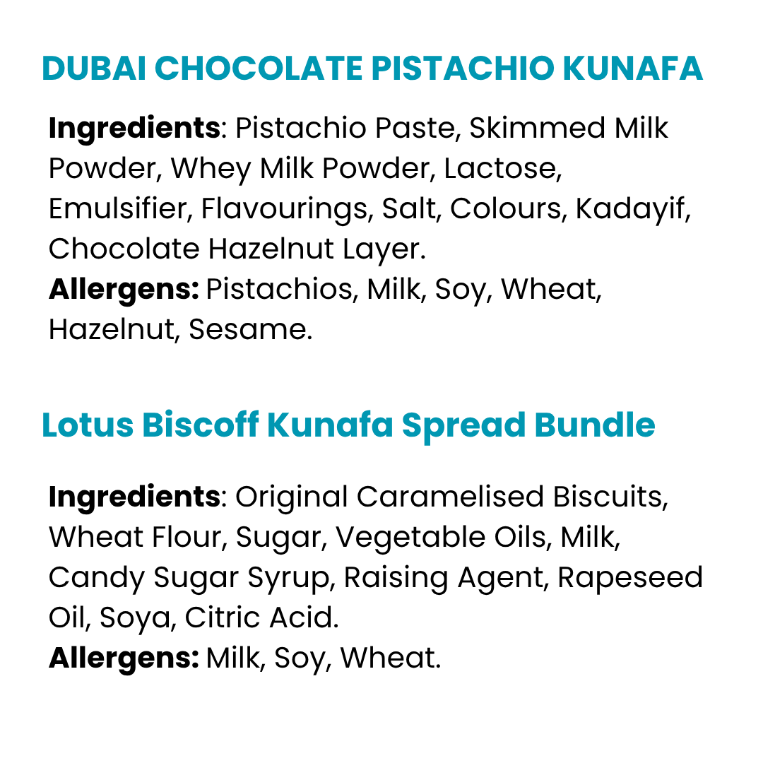 Dubai Chocolate & Lotus Biscoff Kunafa Spread Bundle