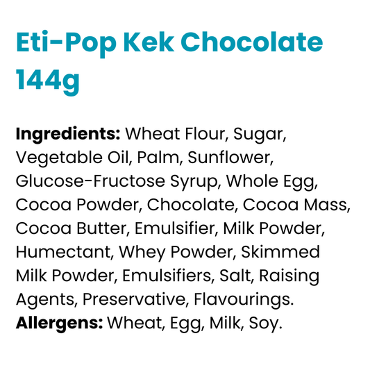 Eti-Pop Kek Chocolate 144g