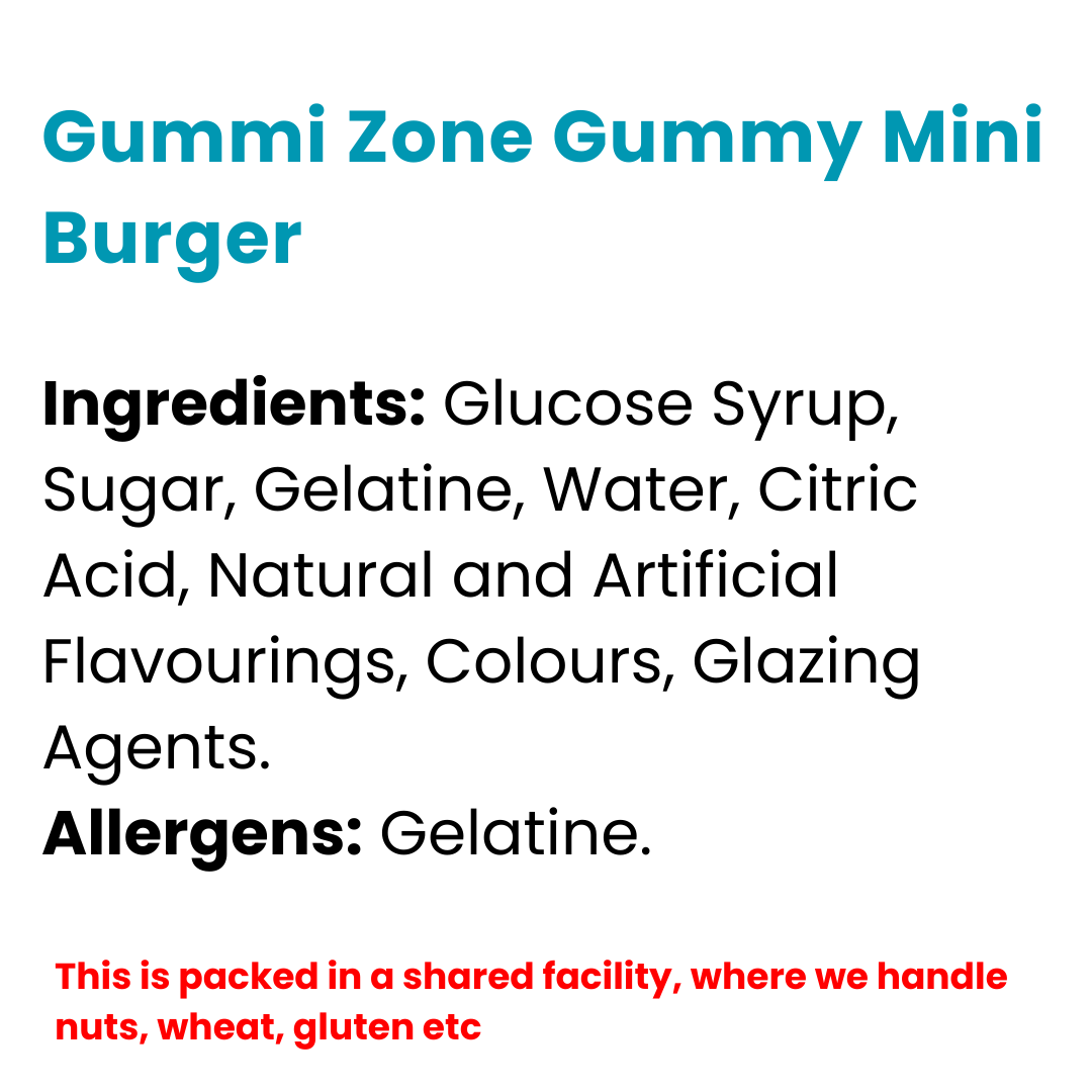 Gummi Zone Gummy Mini Burger 7g (Box of 60)