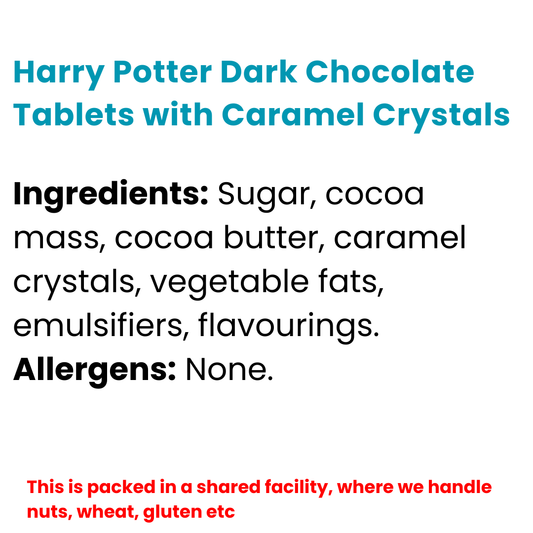 Harry Potter Dark Chocolate Tablets with Caramel Crystals 40g