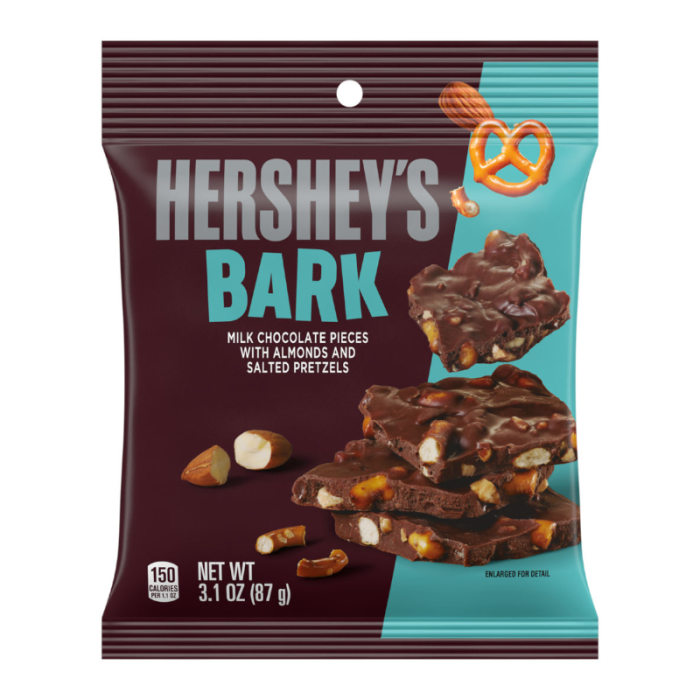 Hershey’s Milk Chocolate Bark with Pretzels & Almonds – Peg Bag 87 g