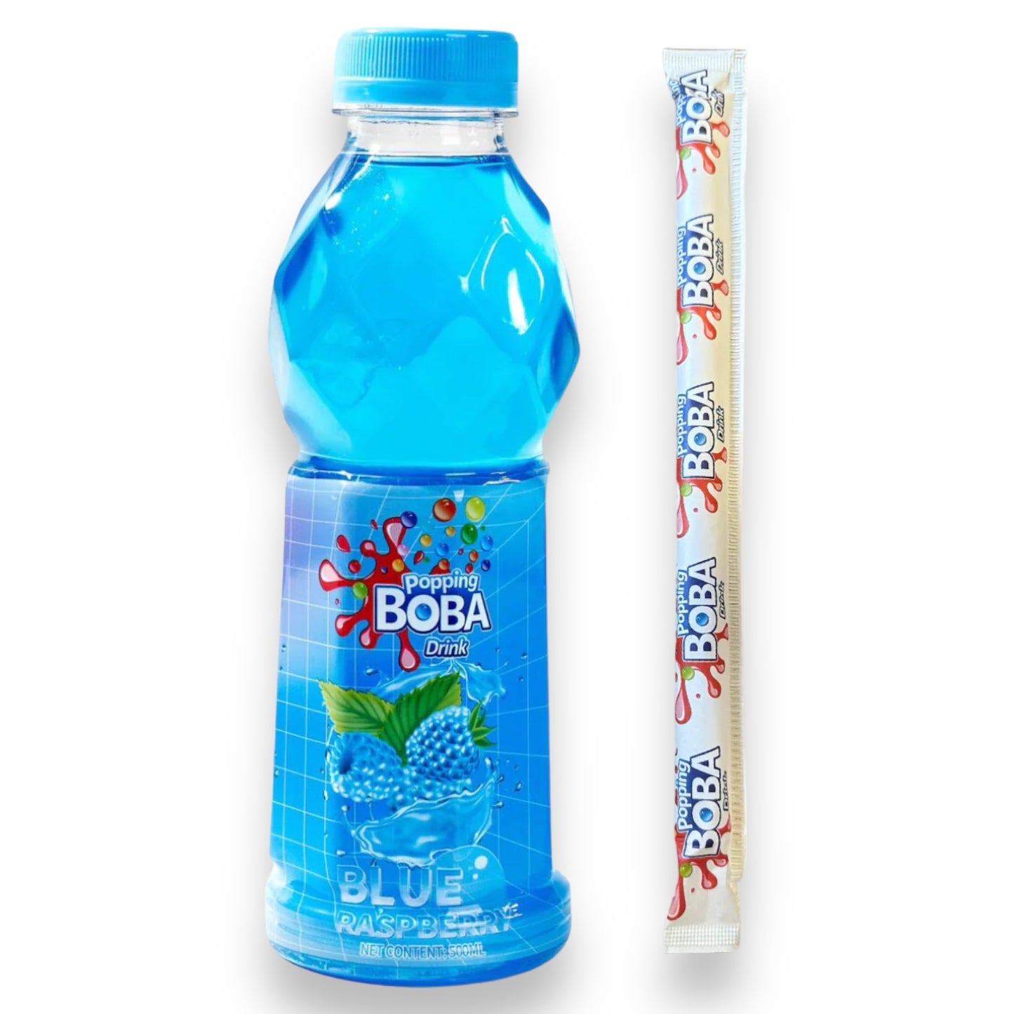 Popping Boba Drink - Blue Raspberry (500ml) (Past-dated)