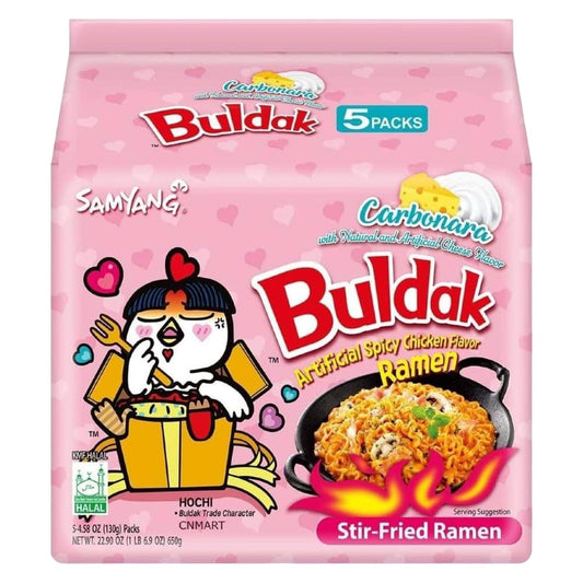 Buldak Carbonara Samyang Ramen Halal - 5 Pack