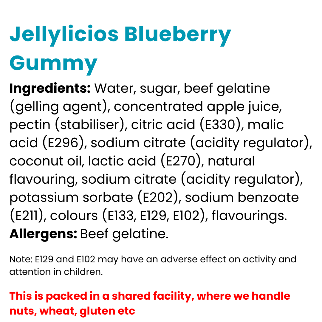 Jellylicios Blueberry Gummy 18g x 50pcs