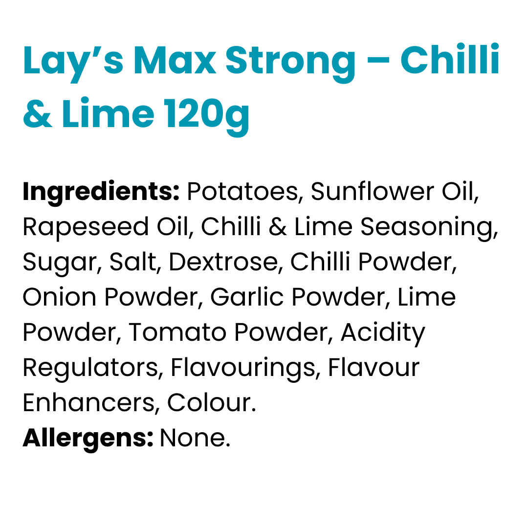 Lay’s Max Strong – Chilli & Lime 120g