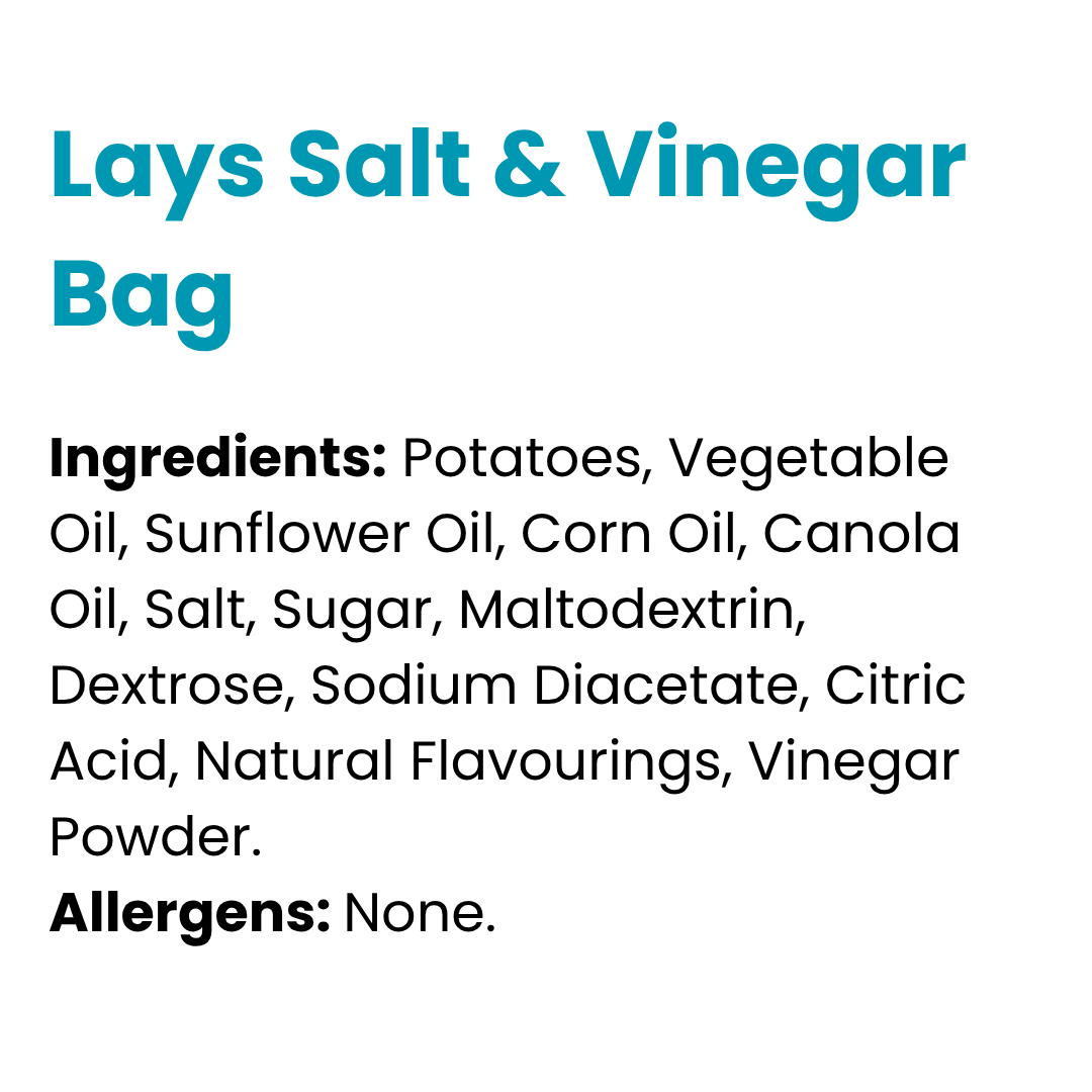 Lays Salt & Vinegar Bag 150g