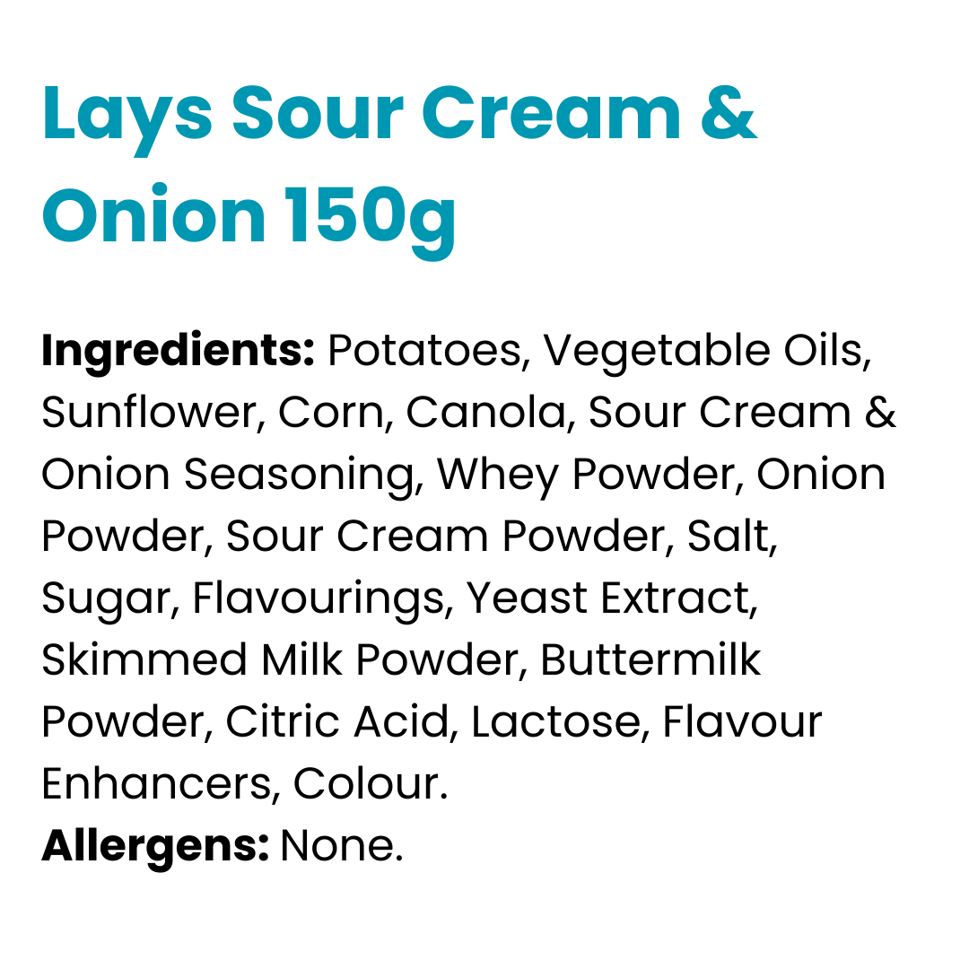Lays Sour Cream & Onion – 150g