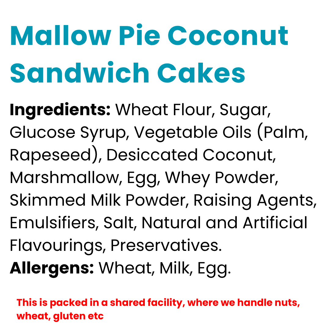 Mallow Pie Coconut Sandwich Cakes Pack of 8