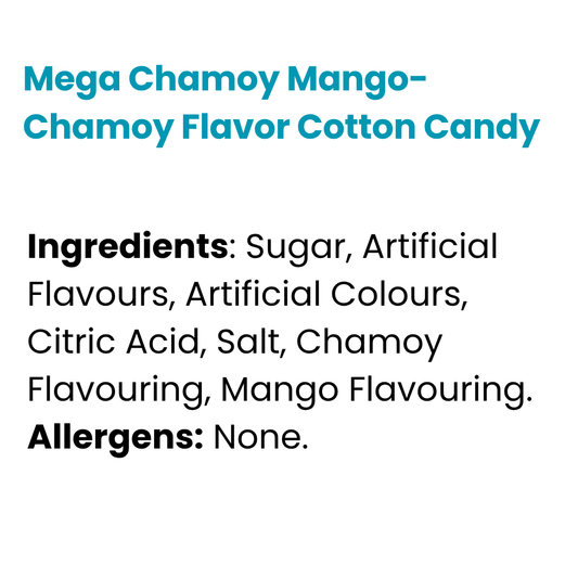 Mega Chamoy Mango-Chamoy Flavor Cotton Candy 3.1oz (88g)