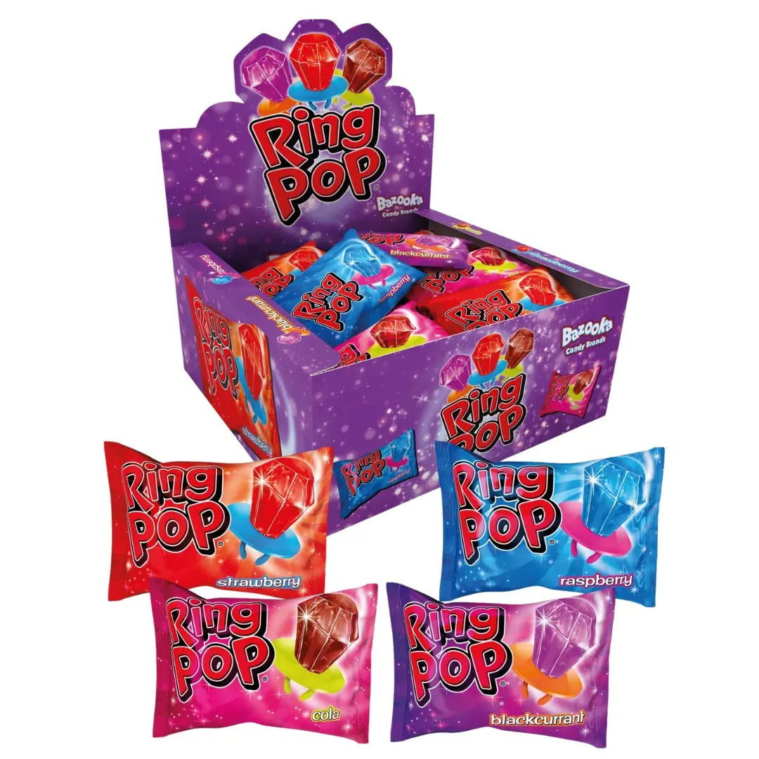 Bazooka Ring Pop Candy Assortment Party Pack - FULL BOX