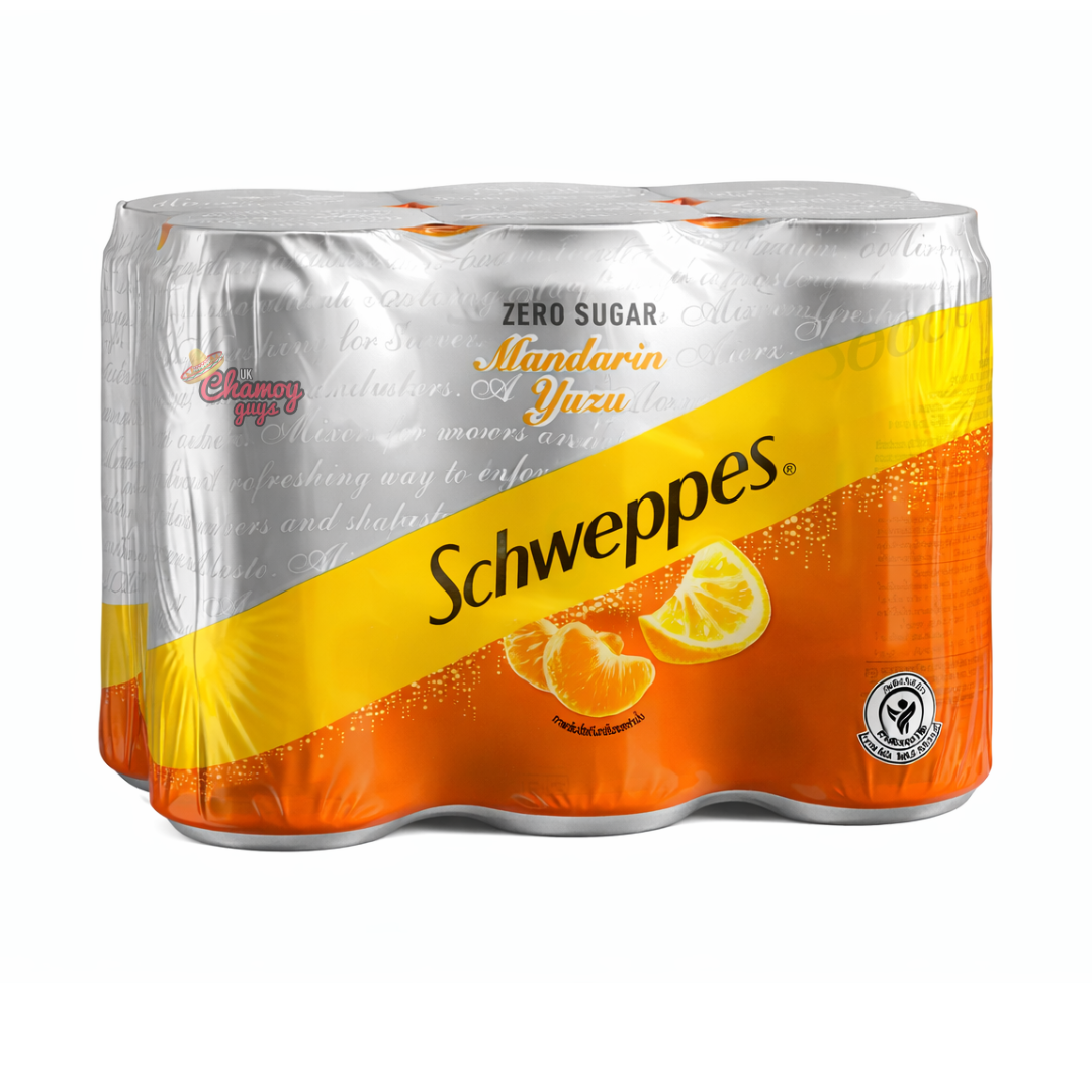 Schweppes Mandarin Yuzu Zero Sugar 330ml Case of 6 (Past Dated)