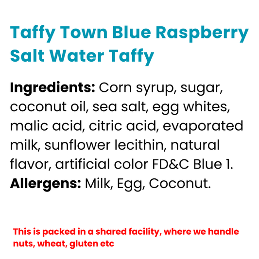 Taffy Town Blue Raspberry Salt Water Taffy | CHOOSE YOUR SIZE | Halal Sweets UK