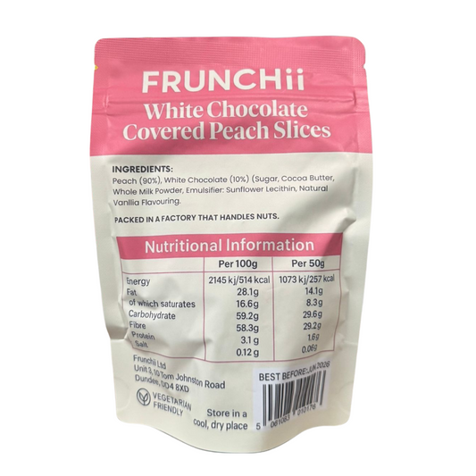 Freeze Dried White Chocolate Covered Peach - 50g