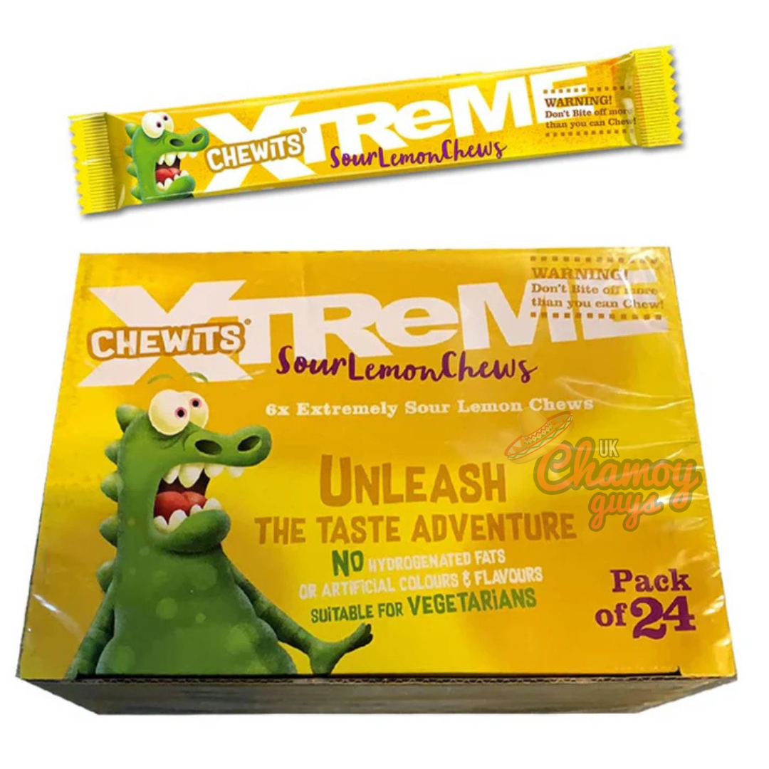 CHEWITS XTREME SOUR LEMON CHEWS 34g x 24