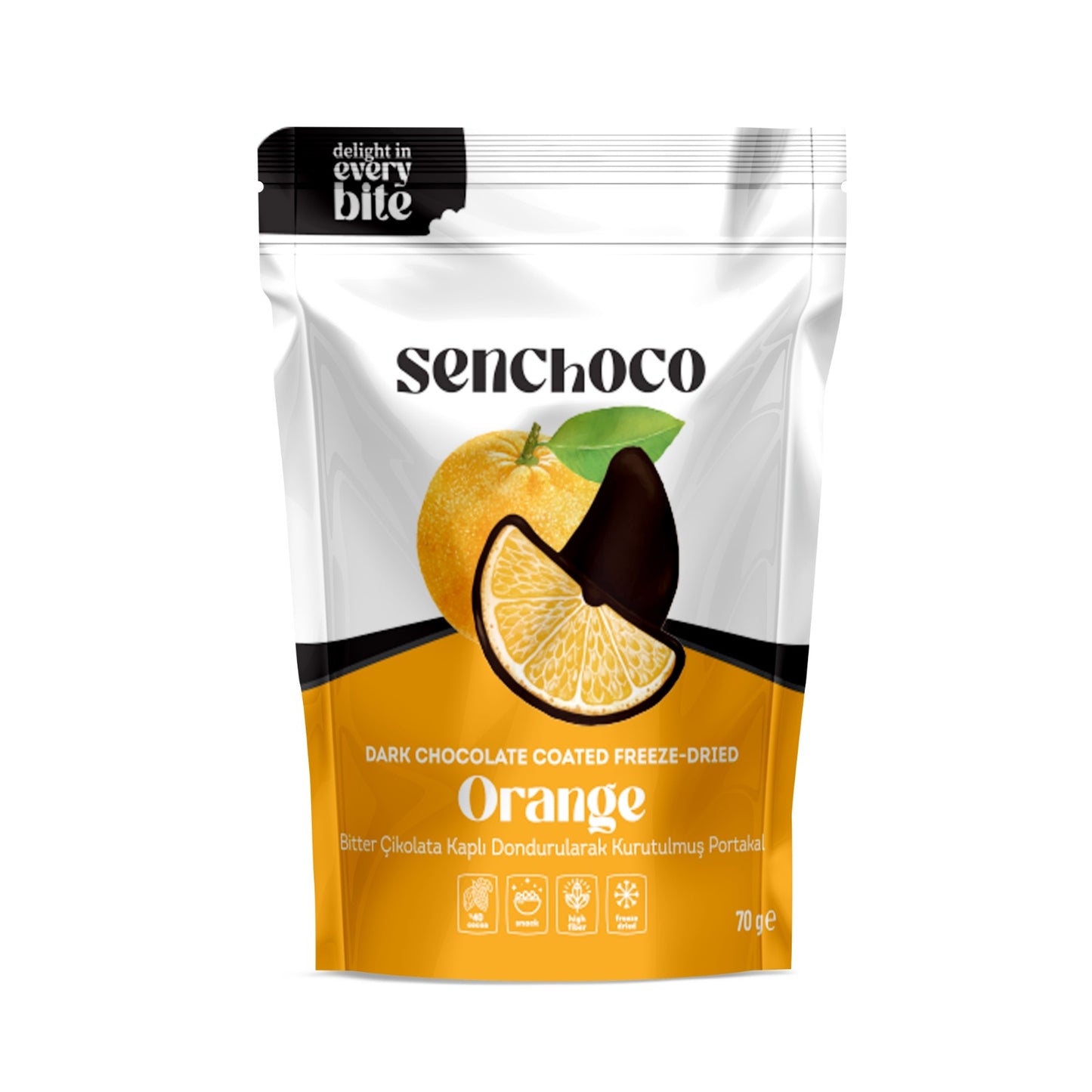 Senchoco Freeze Dried Dark Chocolate Covered Oranges 70g