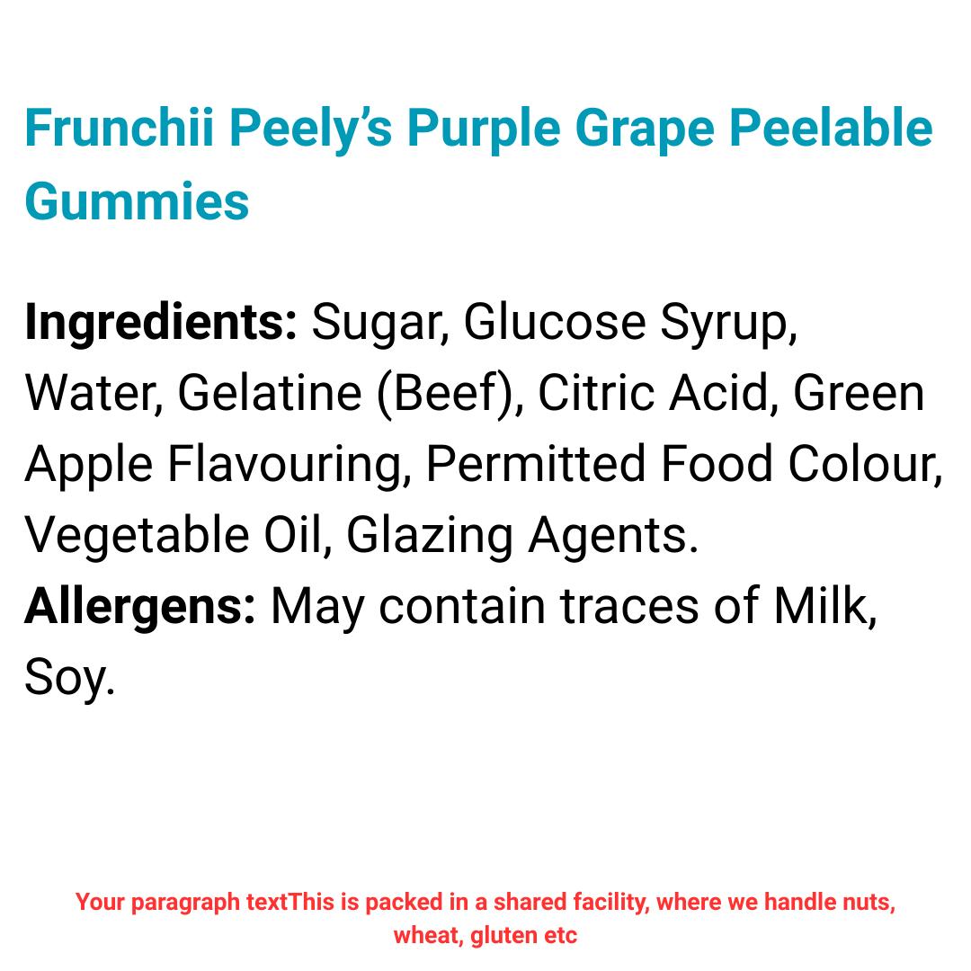 Frunchii Peely’s Purple Grape Peelable Gummies Full Box