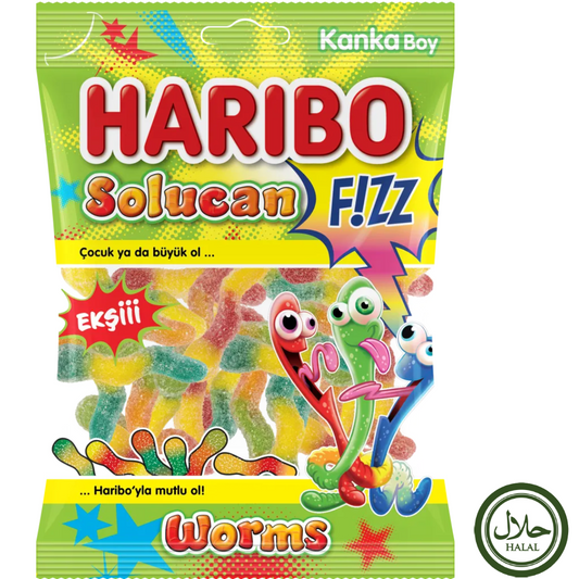 Haribo Halal Fizz Worm 70g