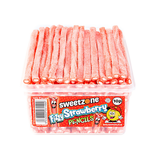 Sweetzone Fizzy Strawberry Pencils 100pcs