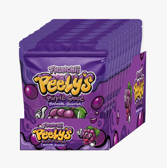 Frunchii Peely’s Purple Grape Peelable Gummies Full Box