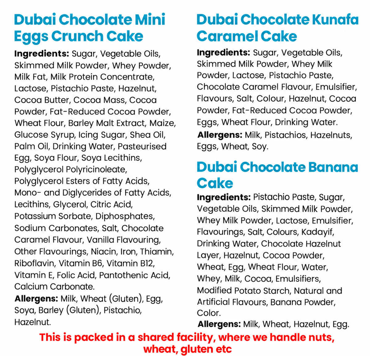 Dubai Chocolate Cake Collection