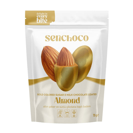 Gold Coloured Sugar & Milk Chocolate Coated Almonds