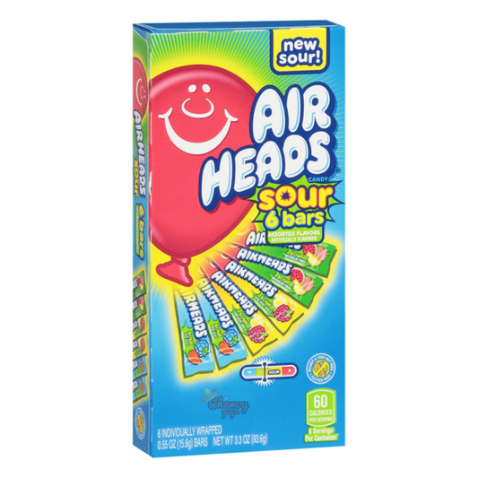 Airheads Sour 6 Bars Assorted Flavors Theatre Box