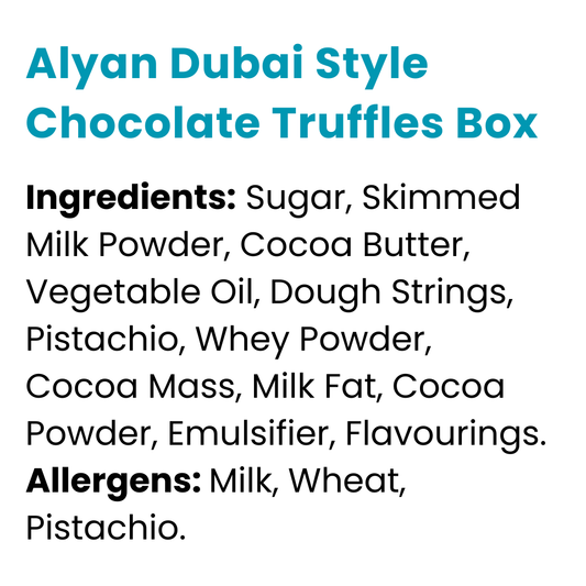 Alyan Dubai Style Chocolate Truffles Box 120g