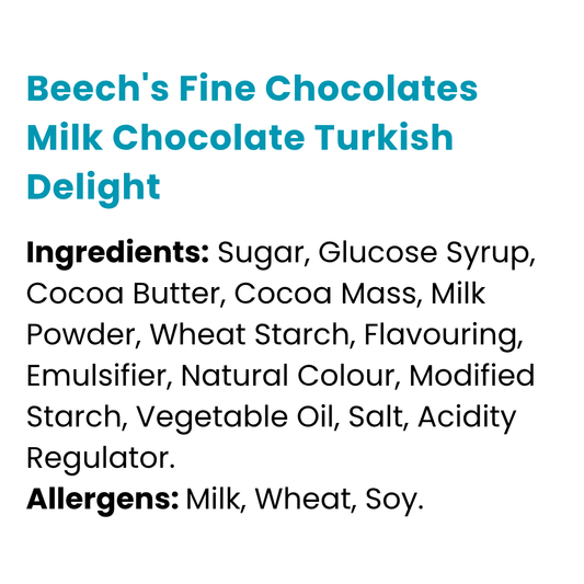 Beech's Fine Chocolates Milk Chocolate Turkish Delight (150g)