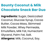 Bounty Coconut & Milk Chocolate Snack Bar Duo Full Case 57g x 24 (PAST DATED)