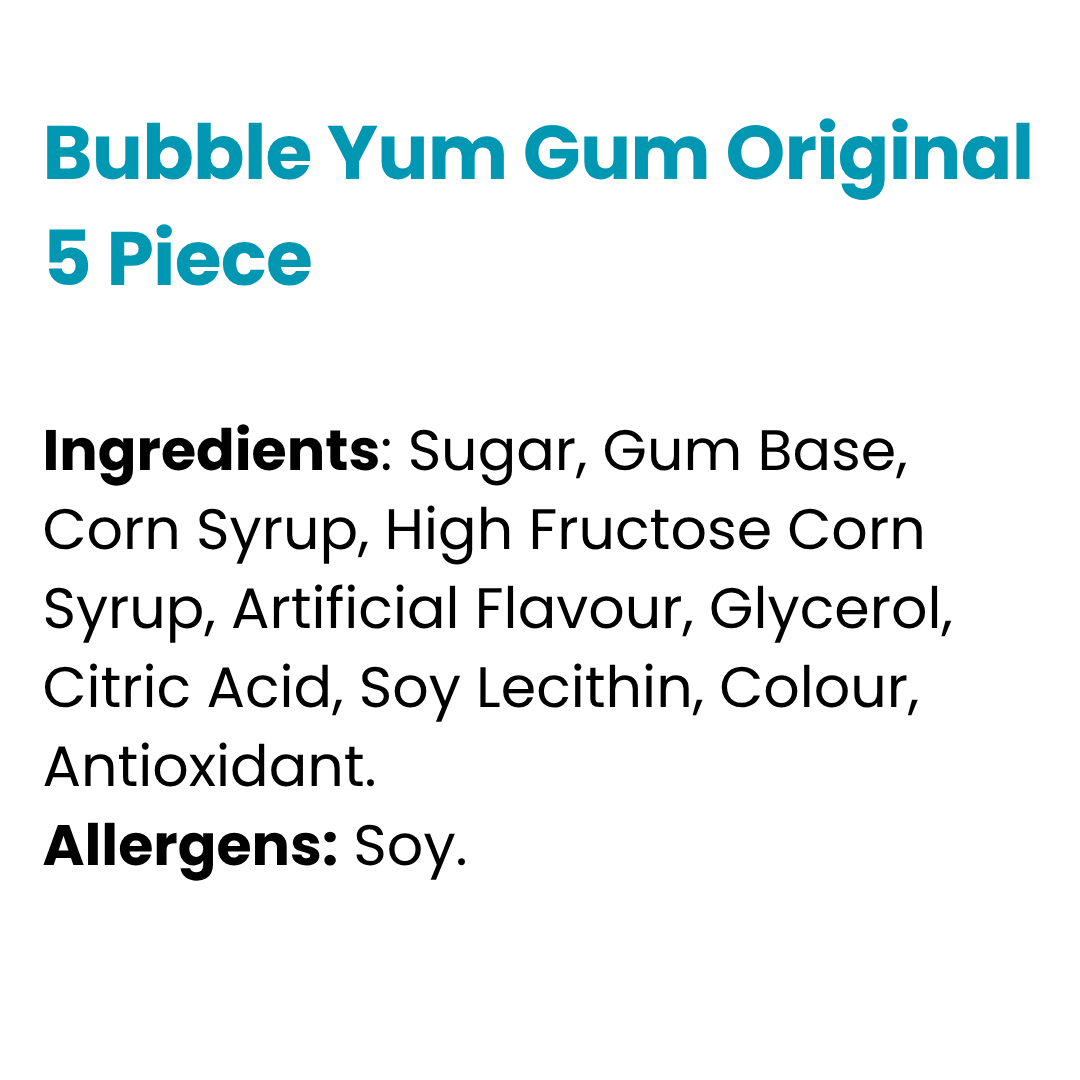 Bubble Yum Gum Original 5 Piece 1.41oz (40g) - 18CT