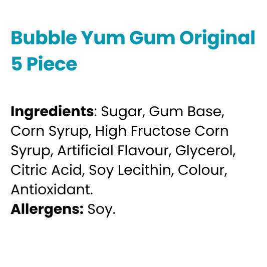Bubble Yum Gum Original 5 Piece 1.41oz (40g) - 18CT