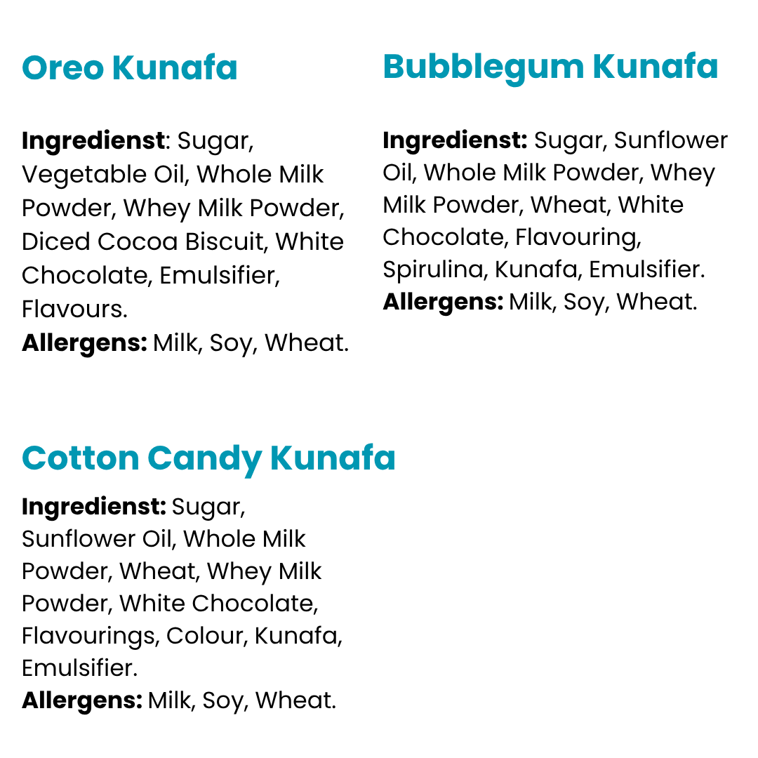 Bubblegum, Cotton Candy & Oreo Kunafa Spread Bundle