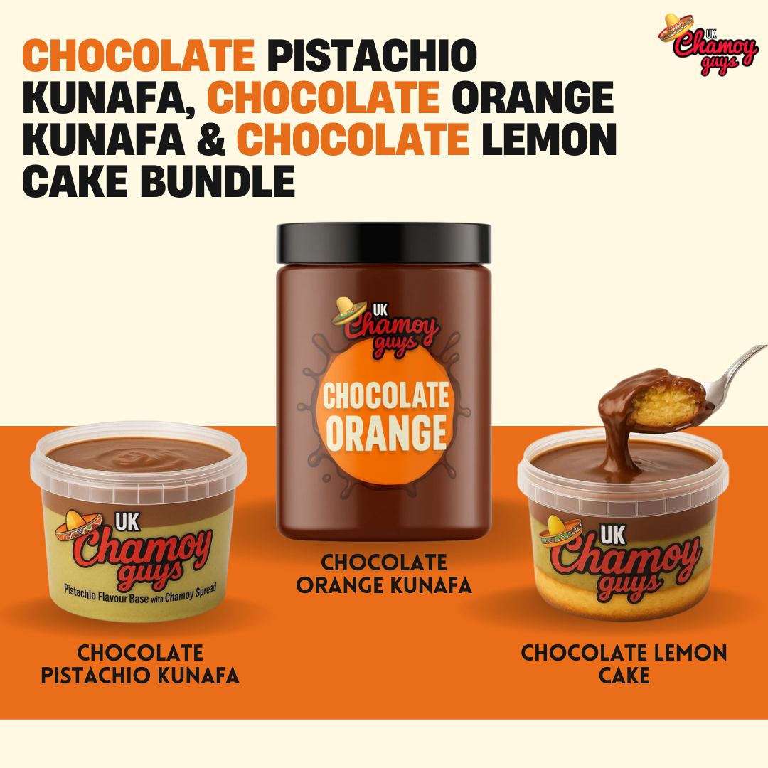Chocolate Pistachio Kunafa, Chocolate Orange Kunafa & Chocolate Lemon Cake Bundle