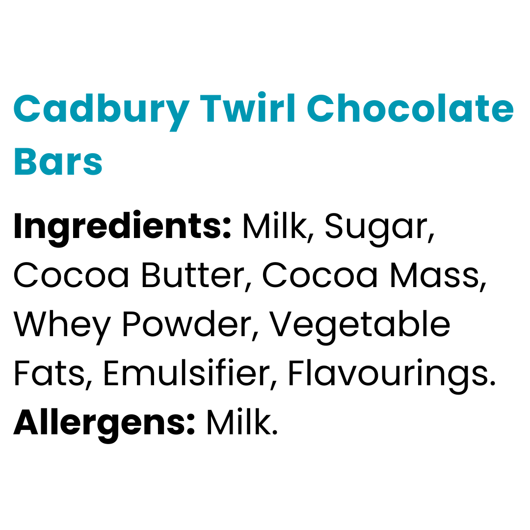 Cadbury Twirl Chocolate Bars x 43g x 48