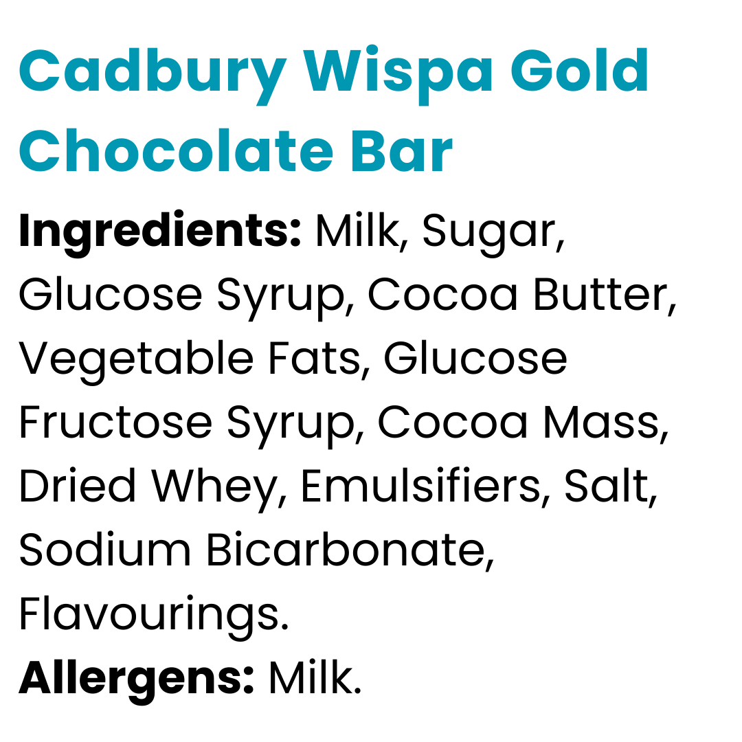 Cadbury Wispa Gold Chocolate Bar 47g x 48