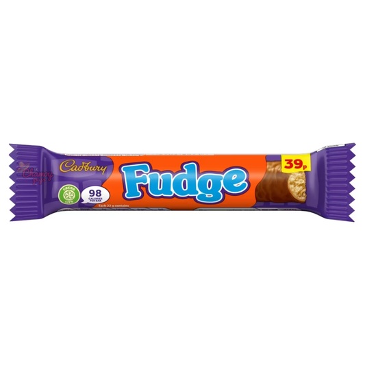 Cadbury Fudge Chocolate Bar 22g, Box of 60