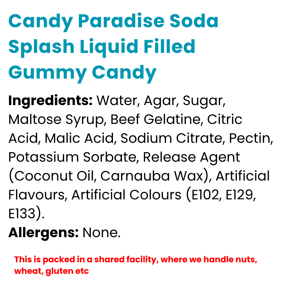 Candy Paradise Soda Splash Liquid Filled Gummy Candy 72g