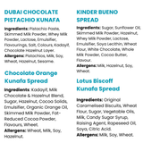 Chamoy Guys Dubai Chocolate Pistachio, Kinder Bueno, Chocolate Orange & Lotus Biscoff Kunafa Spread Small Bundle